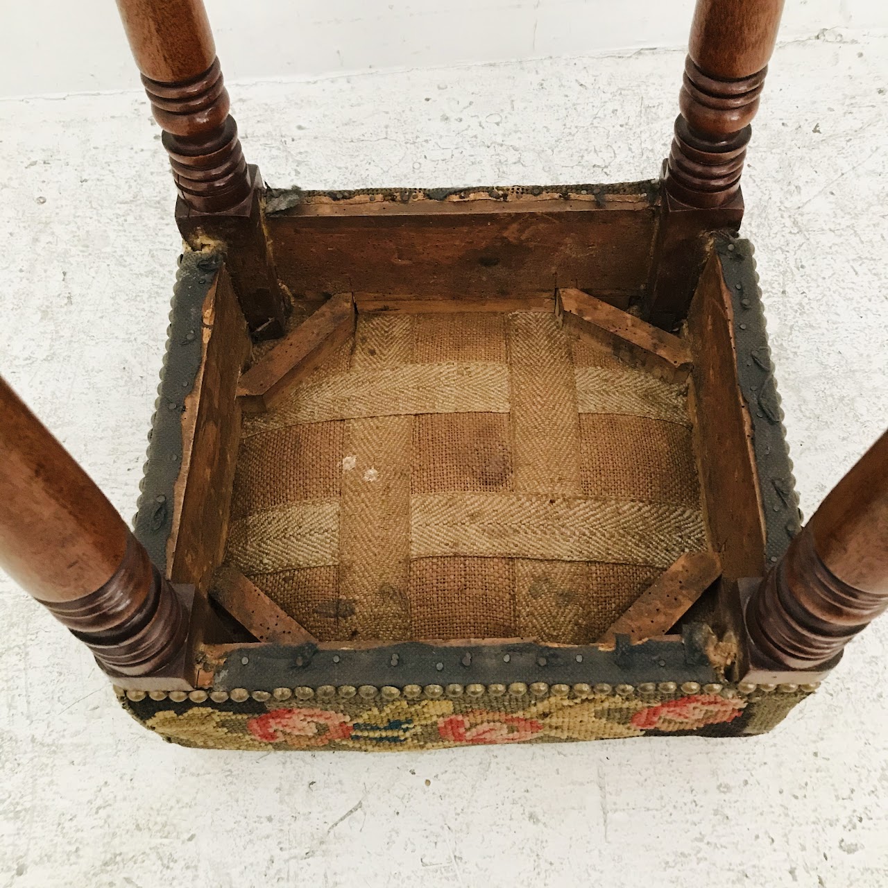 Needlepoint Top Stool