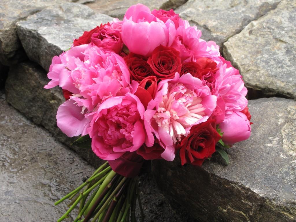 Her bouquet included pink