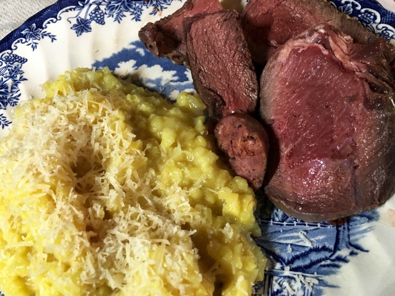 Steak and risotto