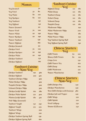 Uncle Fu menu 