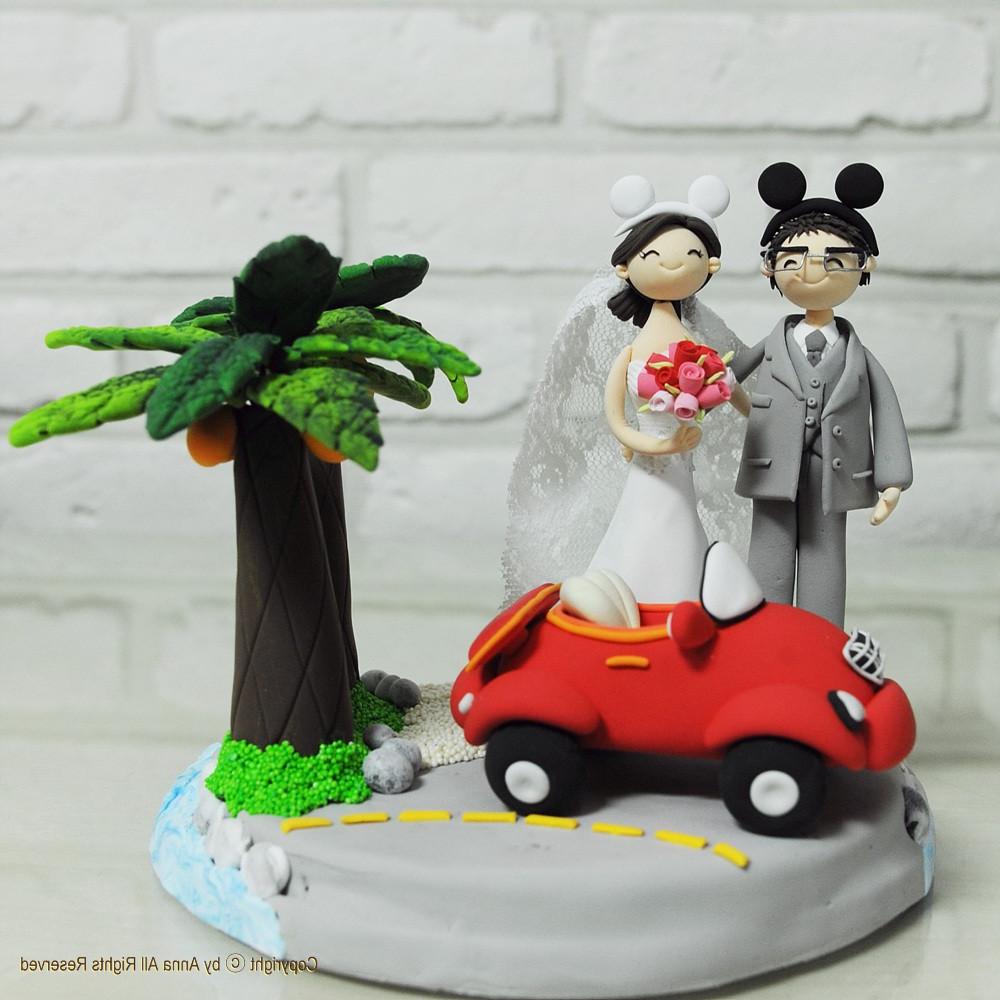 Car Beach theme wedding cake