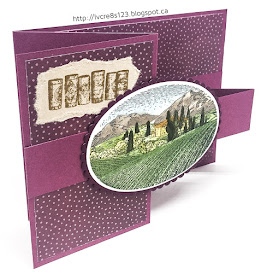 Linda Vich Creates: Z Fold Tuscan Vineyard Card. Blackberry Bliss and Rich Razzleberry team up with the Tuscan Vineyard stamp set to create this z fold card.