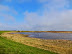 Flooded are around new defences at Pyes Farm