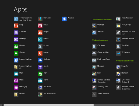 Windows 8 - Tutte le app