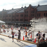 fun in the sandbox at the red brick building in Yokohama, Japan 