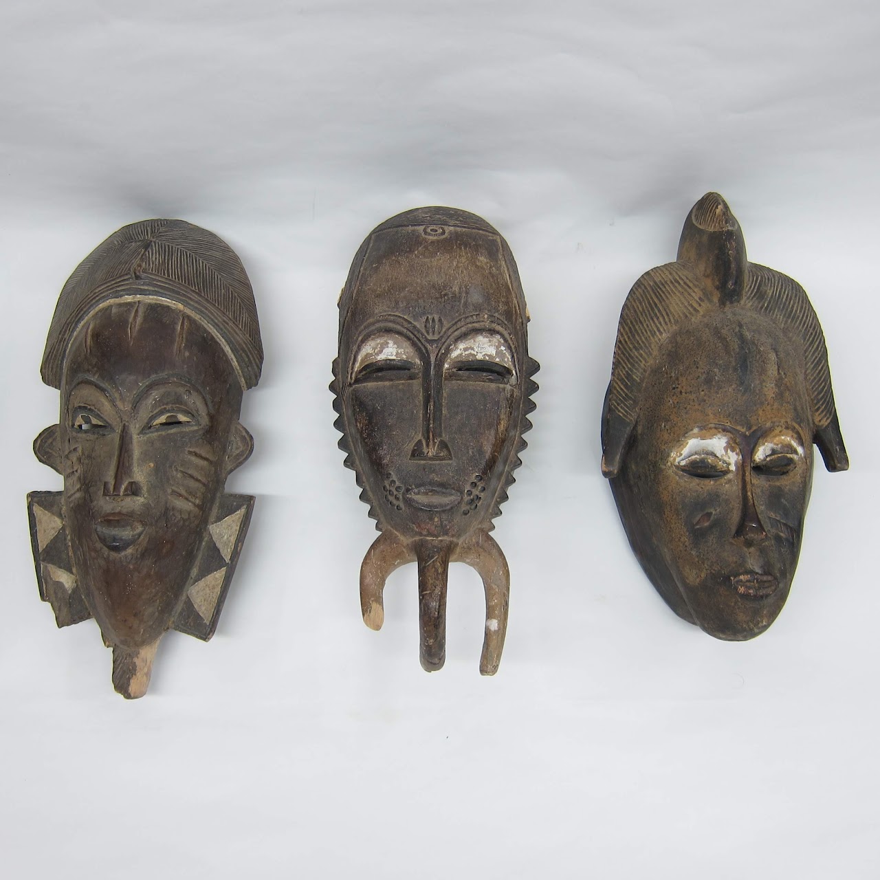 Carved Ceremonial Icon Masks, Lot of 3