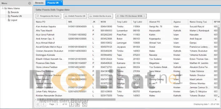 List Siswa SD-SMP-SMA 2016