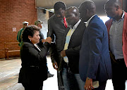 TOP DIVISION:   ANC deputy secretary-general Jessie Duarte speaks to party members inside the  Pietermaritzburg High Court  yesterday.