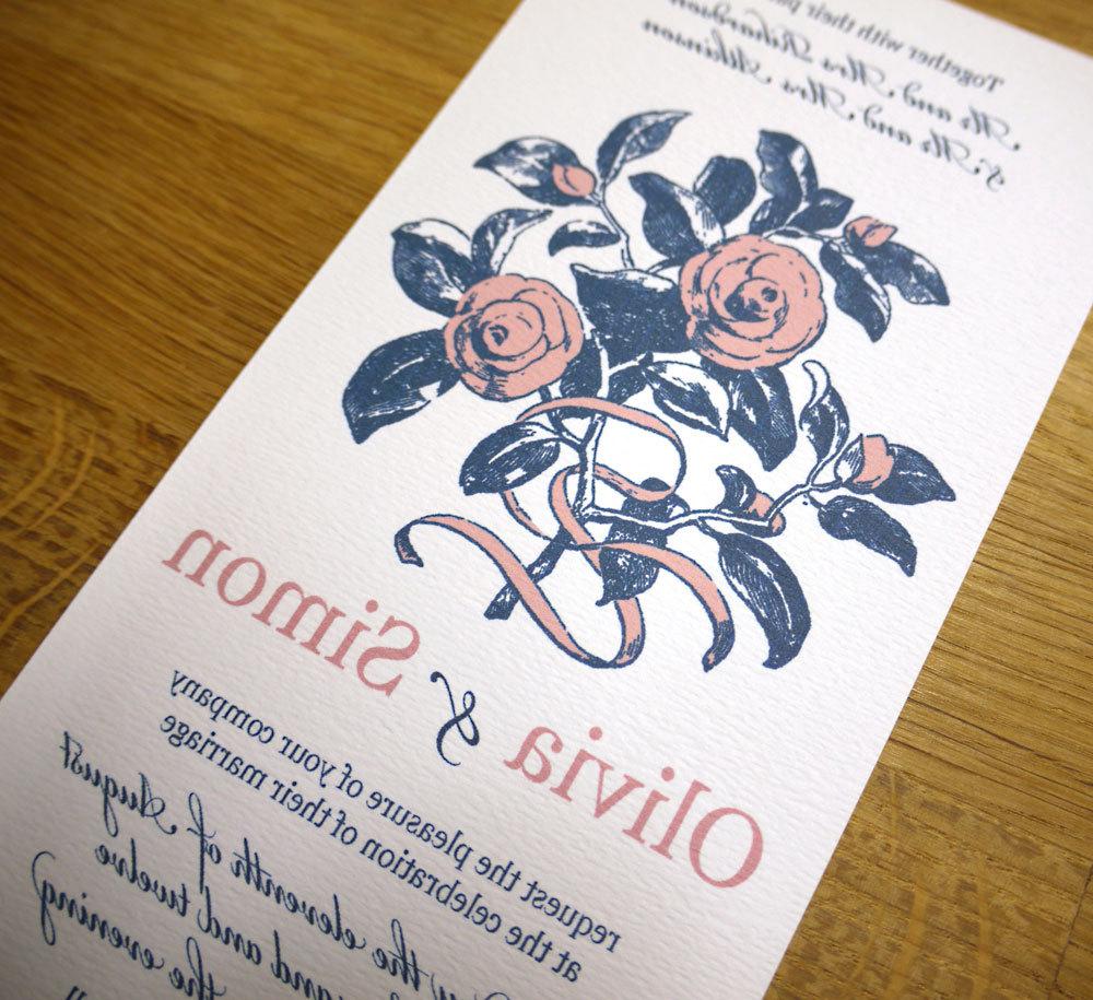 ENGLISH ROSE    wedding invitation    SAMPLE only. From twoforjoypaper