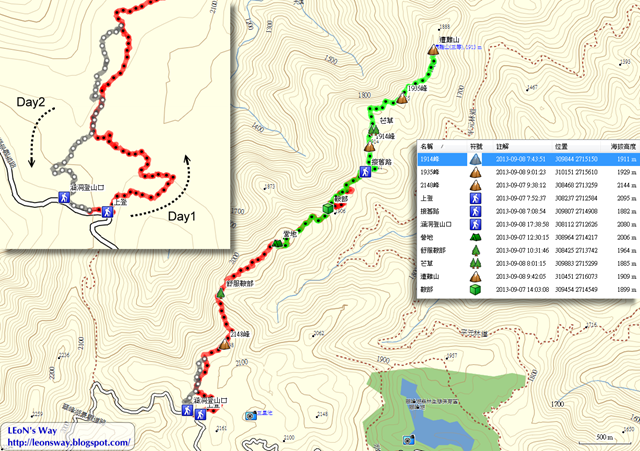 2013_0907-0908 遭難山 航跡圖