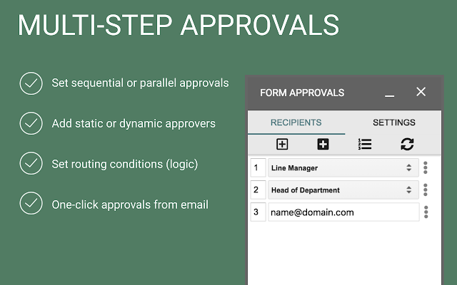 Screenshot of Form Approvals