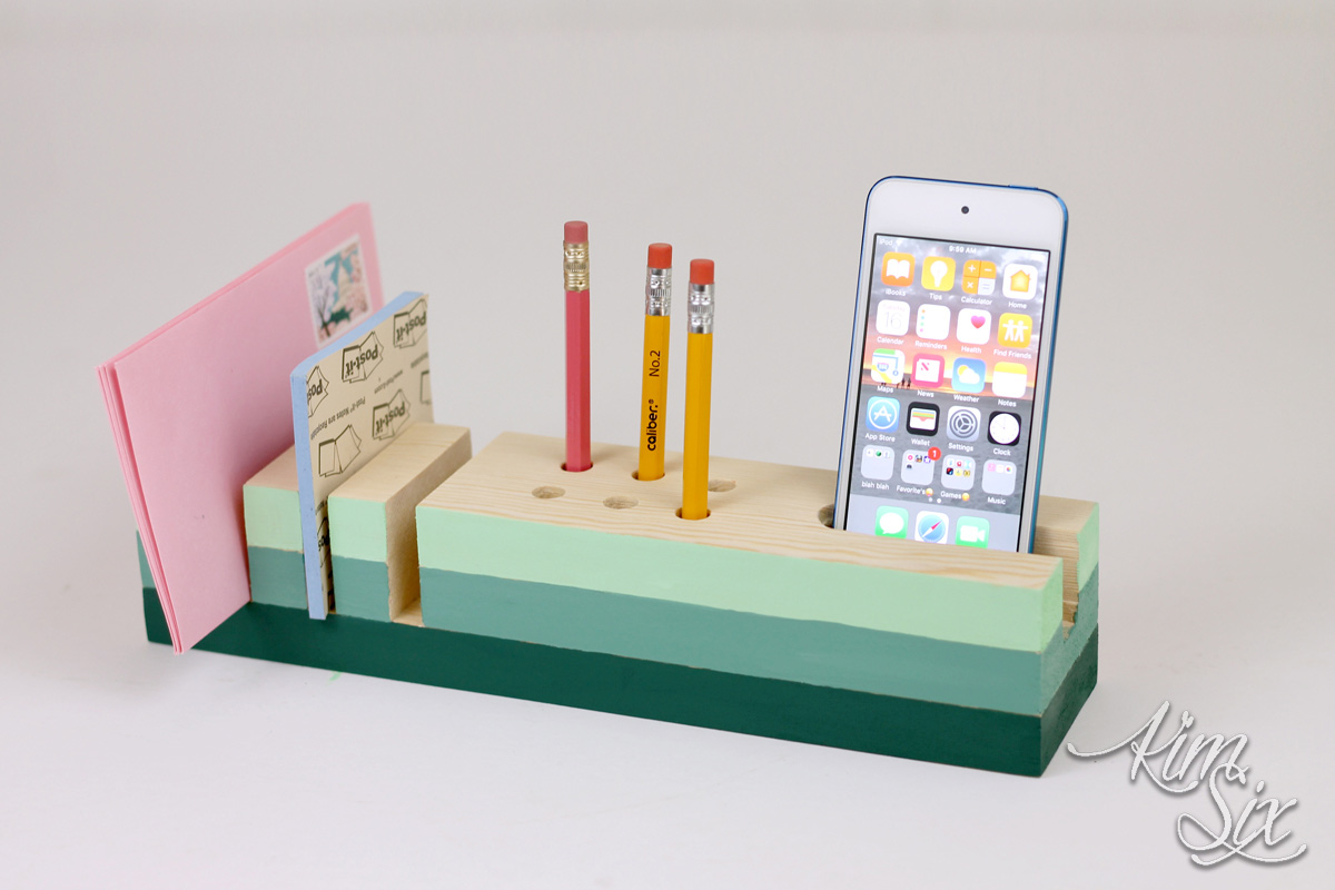 Wooden desk organizer