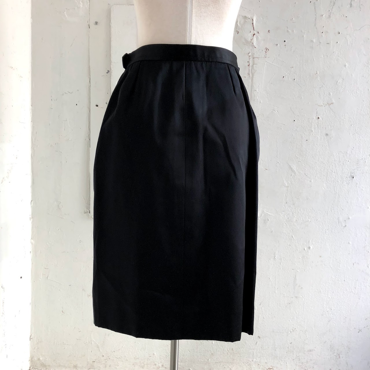 Saint Laurent Black Satin Skirt