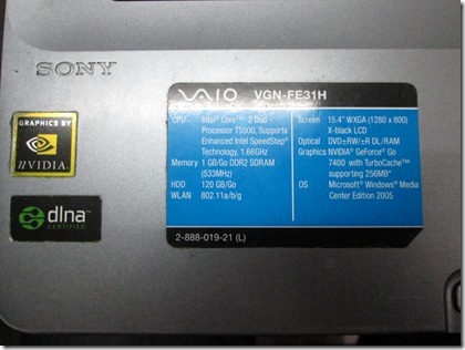 Sony VAIO VGN-FE31H WINDOWS 7 32BIT Driver Download