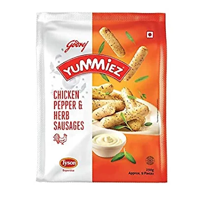 Godrej Yummiez Chicken - Pepper Sausages - 250 g