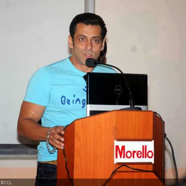 Dabangg actor Salman Khan shares his views during a charity event, held at Holy Family Hospital, in Mumbai, on October 11, 2013. (Pic: Viral Bhayani)