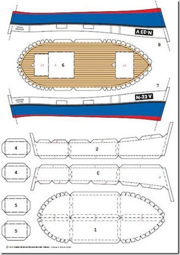 descarga gratis barco pesquero con velas para recortar y armar