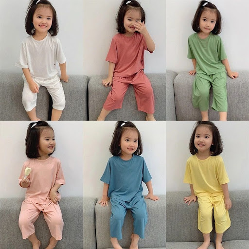 Title 5, Childrens Modal Loose Solid Color Pajamas Home...