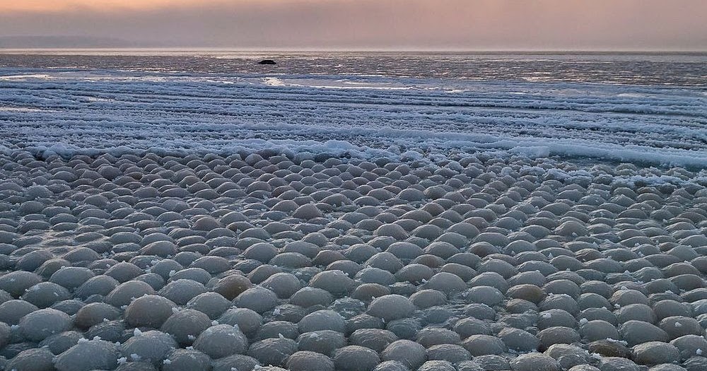 Frozen Ice Balls of Lake Michigan And Stroomi Beach