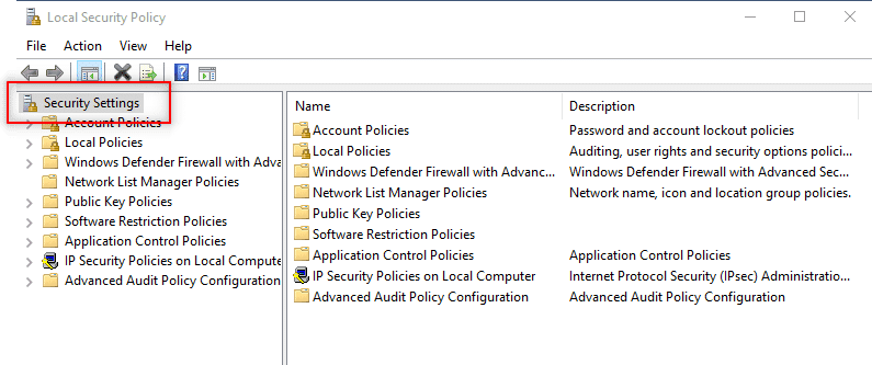 sélectionnez les paramètres de sécurité.  Comment installer un logiciel sans droits d'administrateur