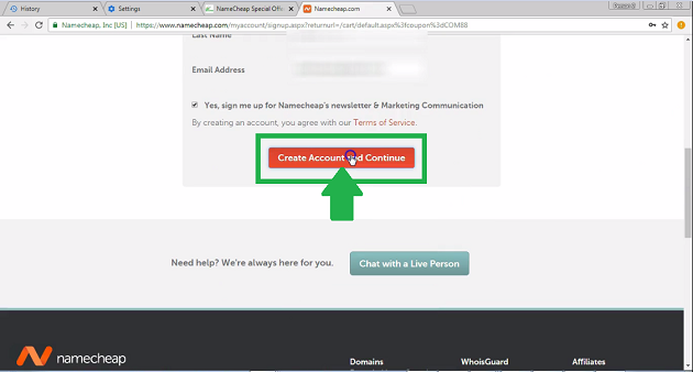 namecheap-create-account-and-continue