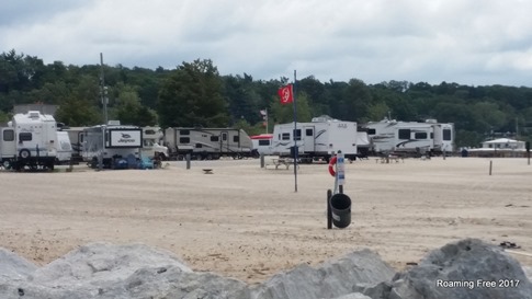 Campers at the beach