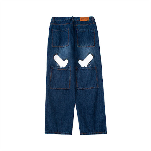 Title 5, Mens Loose Straight Trousers Casual Wide Leg P...