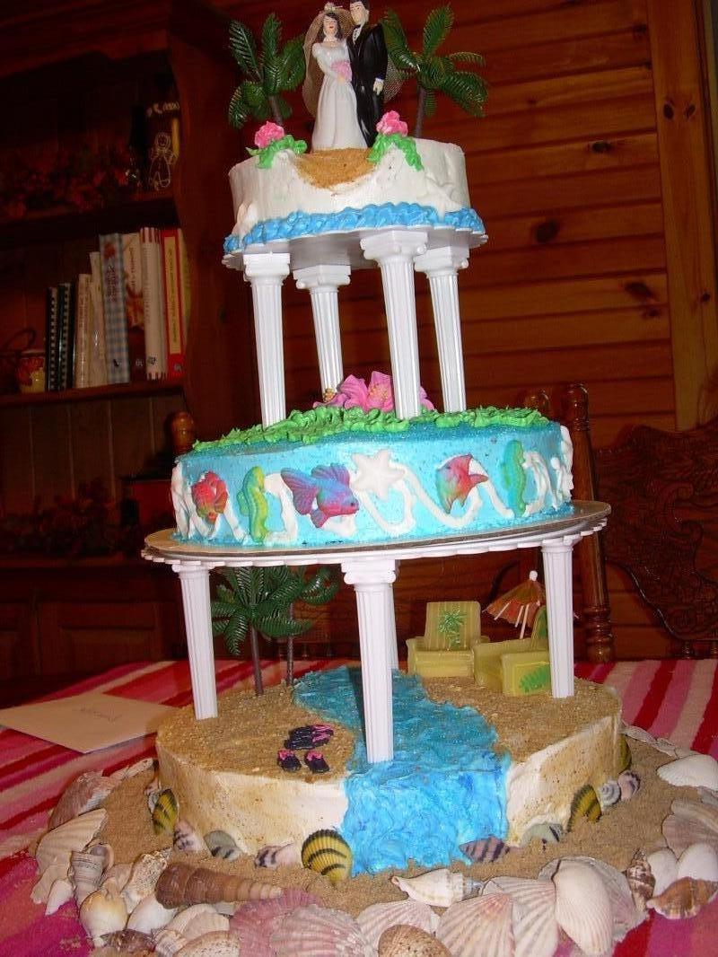 beach themed wedding cakes