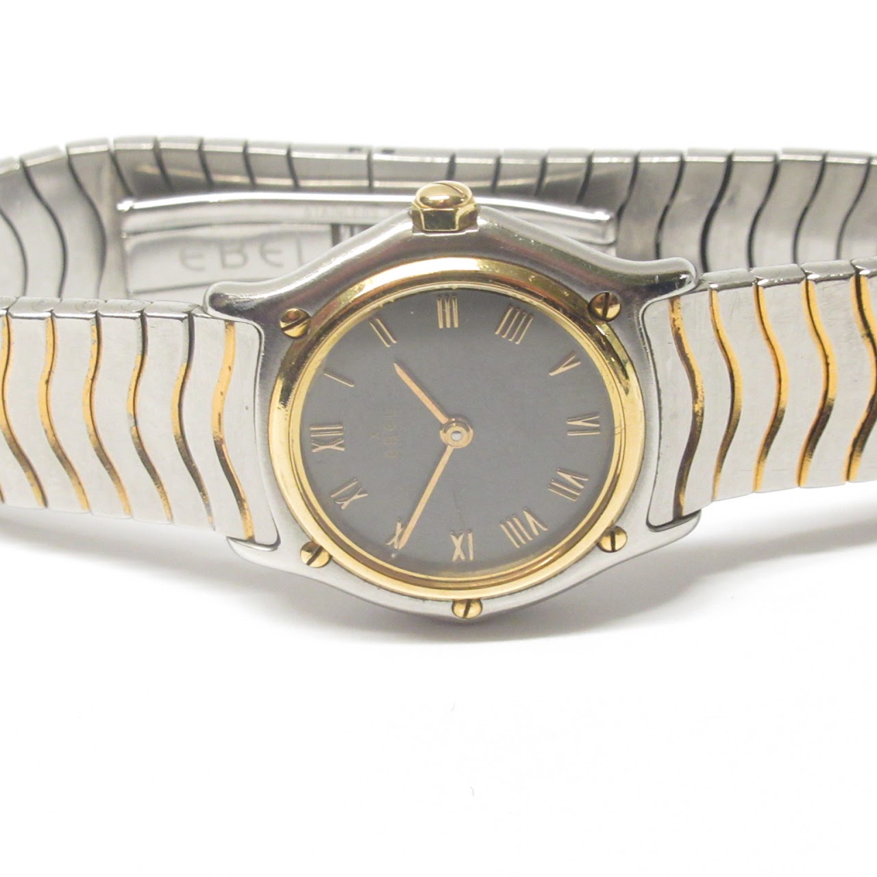 Ebel 18K Gold and Stainless Steel Womens Classic Wave Watch