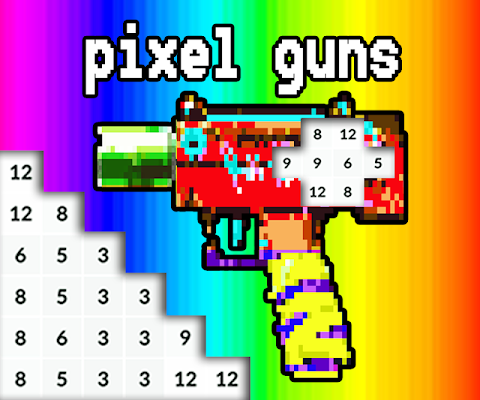 Pixel Gun Coloring Weapons by Numberのおすすめ画像1