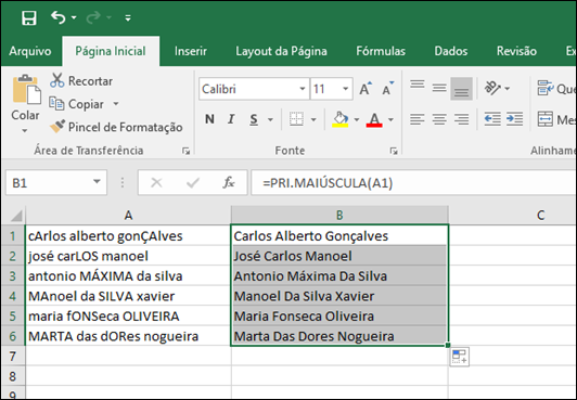 Excel - Como alterar o texto para maiúsculas, minúsculas ou primeira letra em maiúscula - Visual Dicas