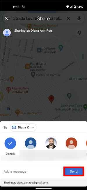 Een locatie verzenden op Android