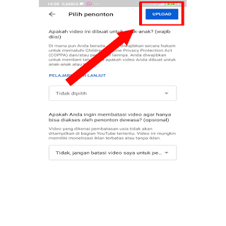 Langkah terakhir penguploadan video