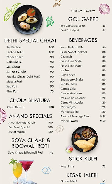 Anand Sweets And Savouries menu 