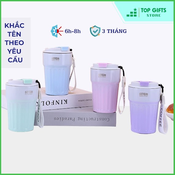 Ly Giữ Nhiệt Khắc Tên Theo Yêu Cầu Top092 Dung Tích 400Ml 4 Màu Lựa Chọn