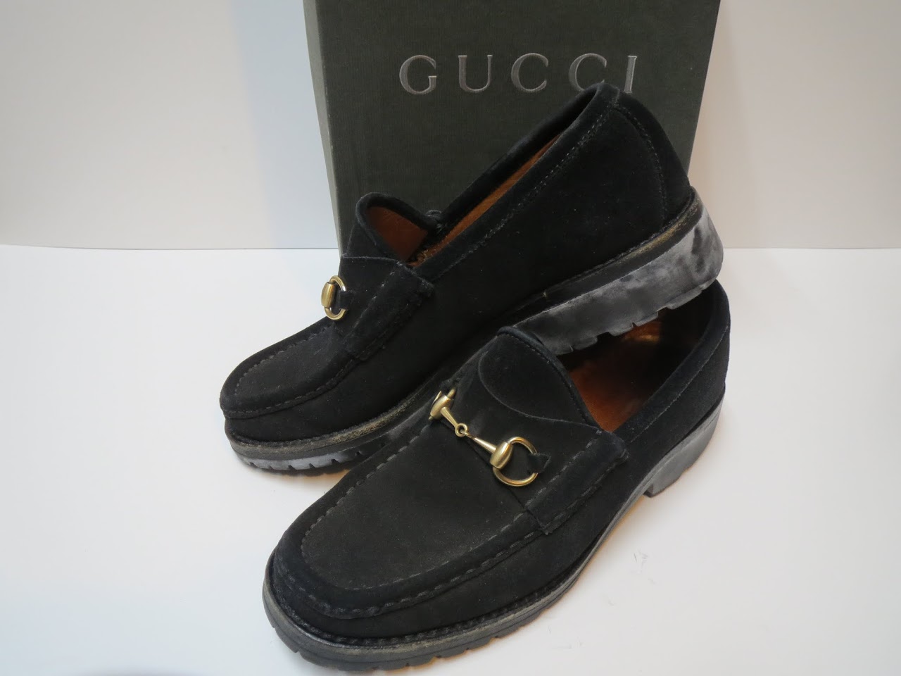 Gucci Black Suede Loafers