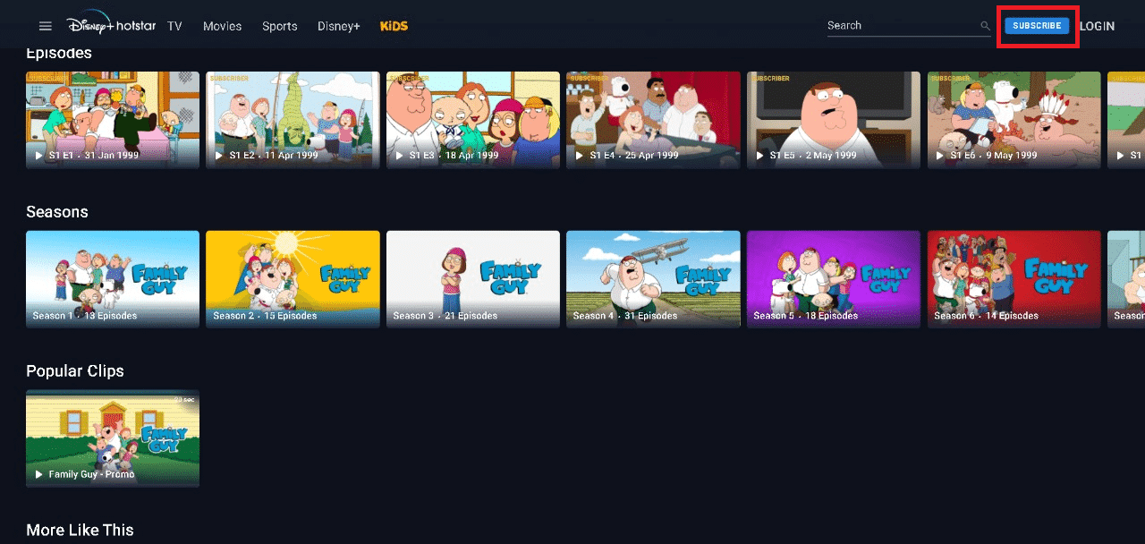 klikněte na tlačítko předplatitele |  Kde se dívat na Family Guy