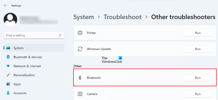 Ejecute el solucionador de problemas de Bluetooth en Windows 11