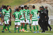 Drinks break during the Absa Premiership match between Bloemfontein Celtic and Maritzburg United at ABSA Tuks Stadium on September 05, 2020 in Pretoria, South Africa. 