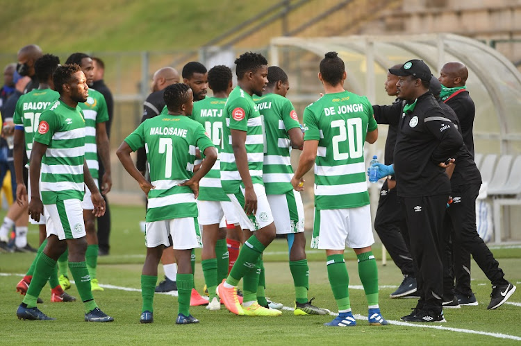 Drinks break during the Absa Premiership match between Bloemfontein Celtic and Maritzburg United at ABSA Tuks Stadium on September 05, 2020 in Pretoria, South Africa.