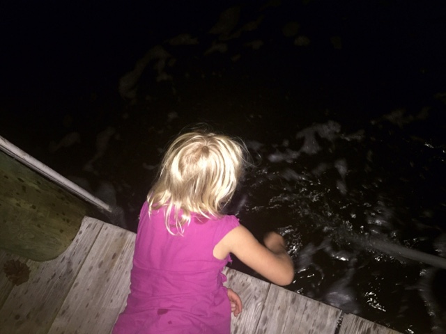 Audrey stirring the water