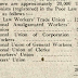 Poor Law Workers Trade Union - Board of Guardian's - Union Membership
1921