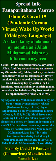 Islam sy Covid 19 Malagasy Language Pandemi Coronavirus Manaitra Izao Tontolo Izao