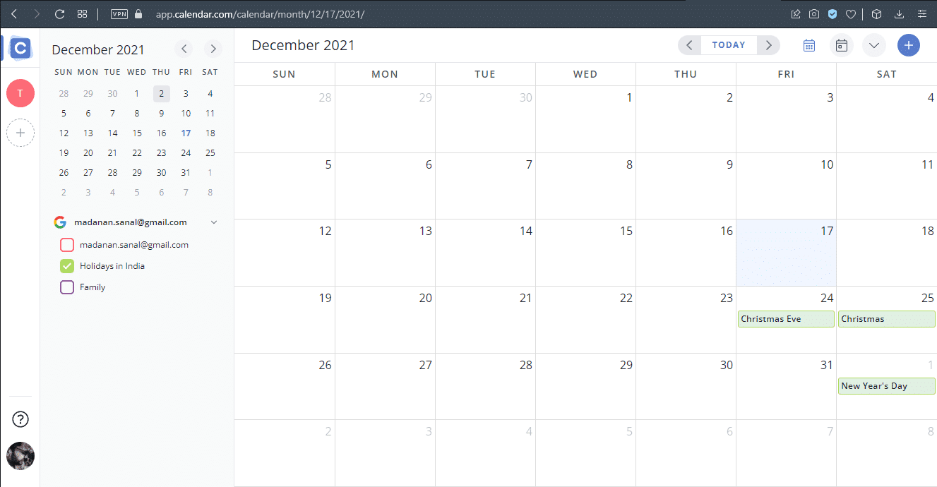 één kalender Windows 11