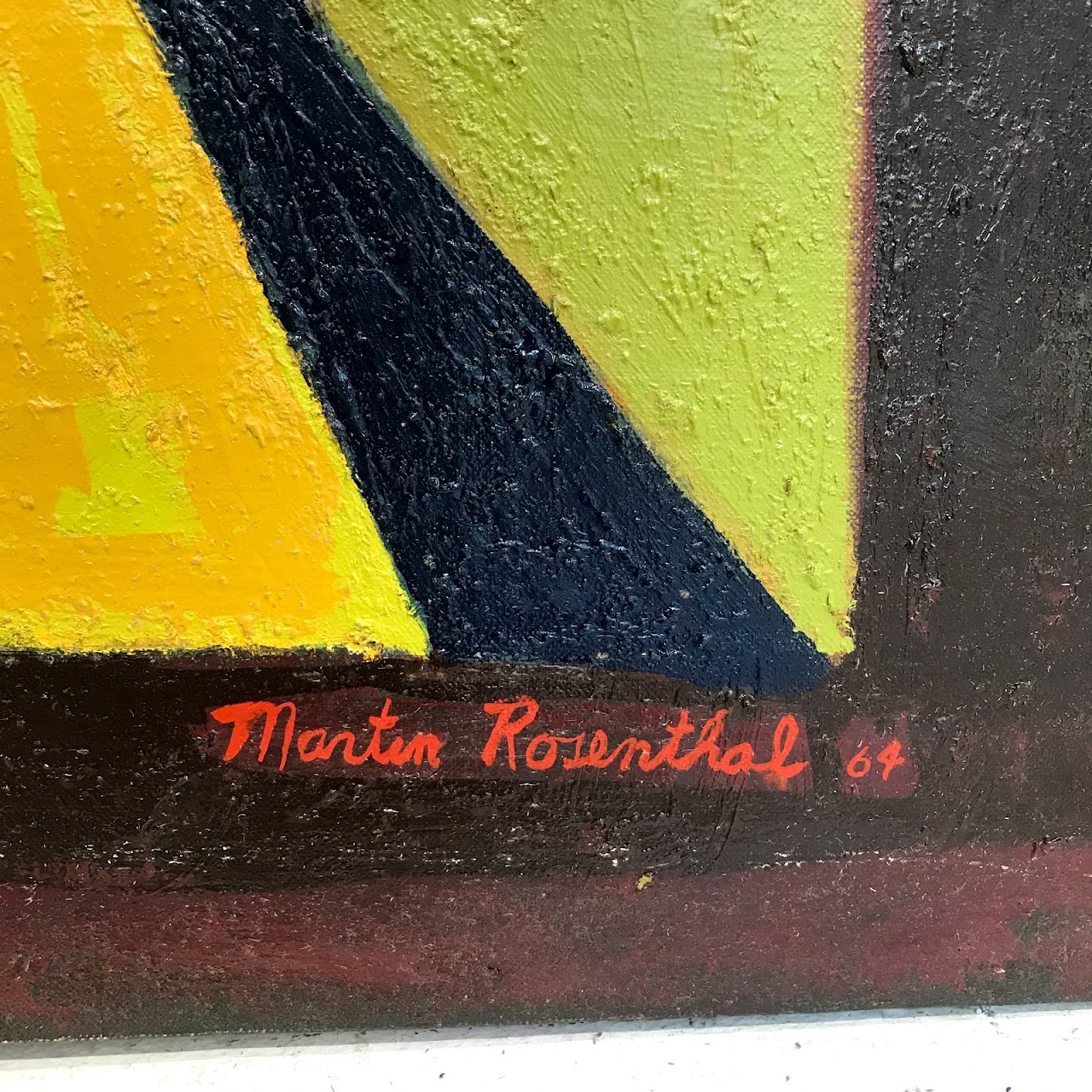 Martin Rosenthal Signed Modernist Figural Abstract Oil