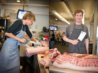 Camas Davis of Portland Meat Collective gives a class on butchering a pig at Feast Portland 2012