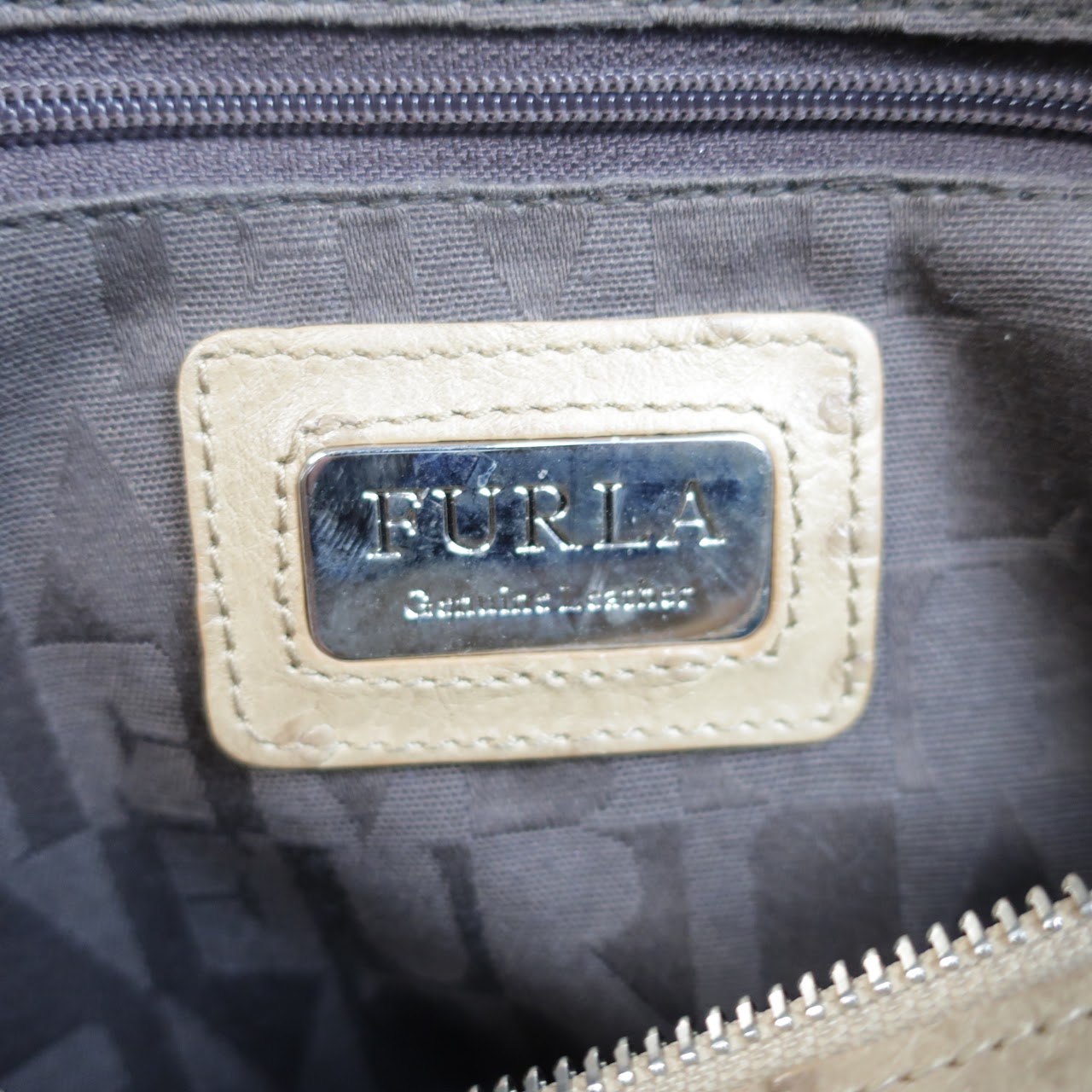 Furla Ostrich Leather Handbag