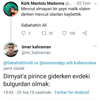 dimyat a pirince giderken evdeki bulgurdan olmak