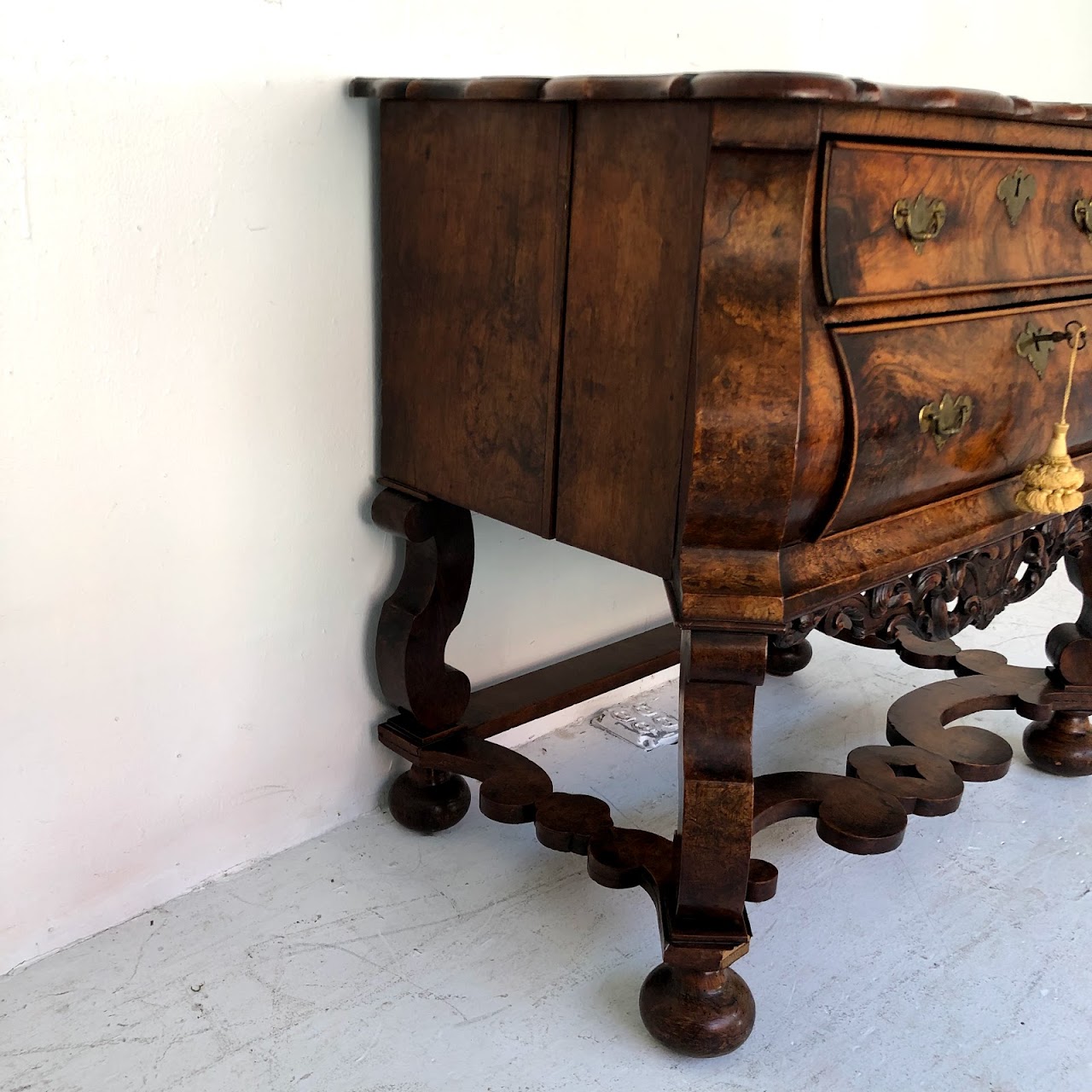 Figured Walnut Bombe Chest