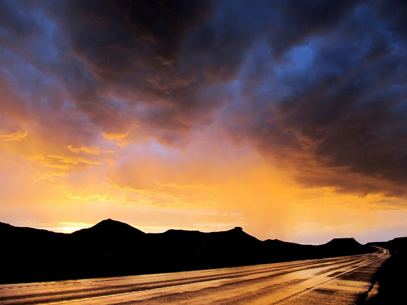 Amazing sunset behind the storm